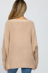 Beige Speckled Oversized Maternity Sweater