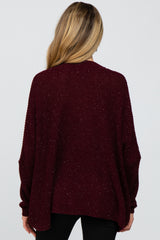 Plum Speckled Oversized Maternity Sweater