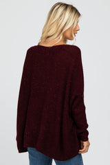 Plum Speckled Oversized Sweater