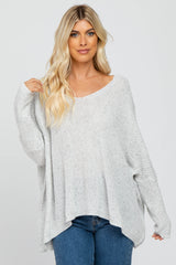 White Speckled Oversized Sweater