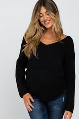 Black Knot Back Maternity Sweater