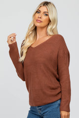 Rust Knot Back Sweater