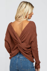 Rust Knot Back Sweater