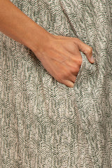 Olive Printed Sleeveless Maxi Dress