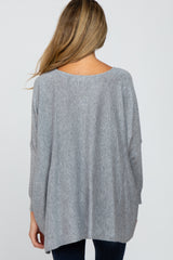 Grey Soft Knit Dolman Sleeve Maternity Sweater