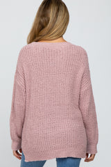Light Pink Dropped Shoulder Maternity Sweater