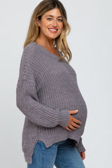 Charcoal Dropped Shoulder Maternity Sweater