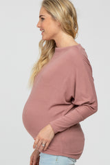 Mauve Soft Knit Off Shoulder Maternity Top