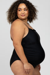 Black One-Piece Maternity Plus Swimsuit