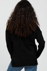 Black Soft Knit V-Neck Sweater
