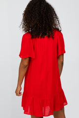 Red Lace Inset Dress