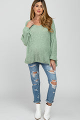 Mint Soft Chunky Knit Maternity Sweater
