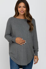 Heather Grey Soft Maternity Sweater