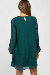 Forest Green Shimmer Long Sleeve Dress