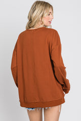 Camel Raw Edge Sweatshirt
