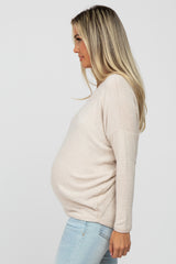 Beige Soft Dolman Sleeve Maternity Top
