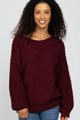 Burgundy Chunky Knit Sweater