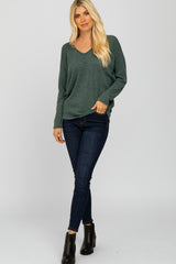 Forest Green Dolman Sleeve Maternity Top