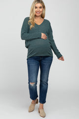 Forest Green Dolman Sleeve Maternity Top