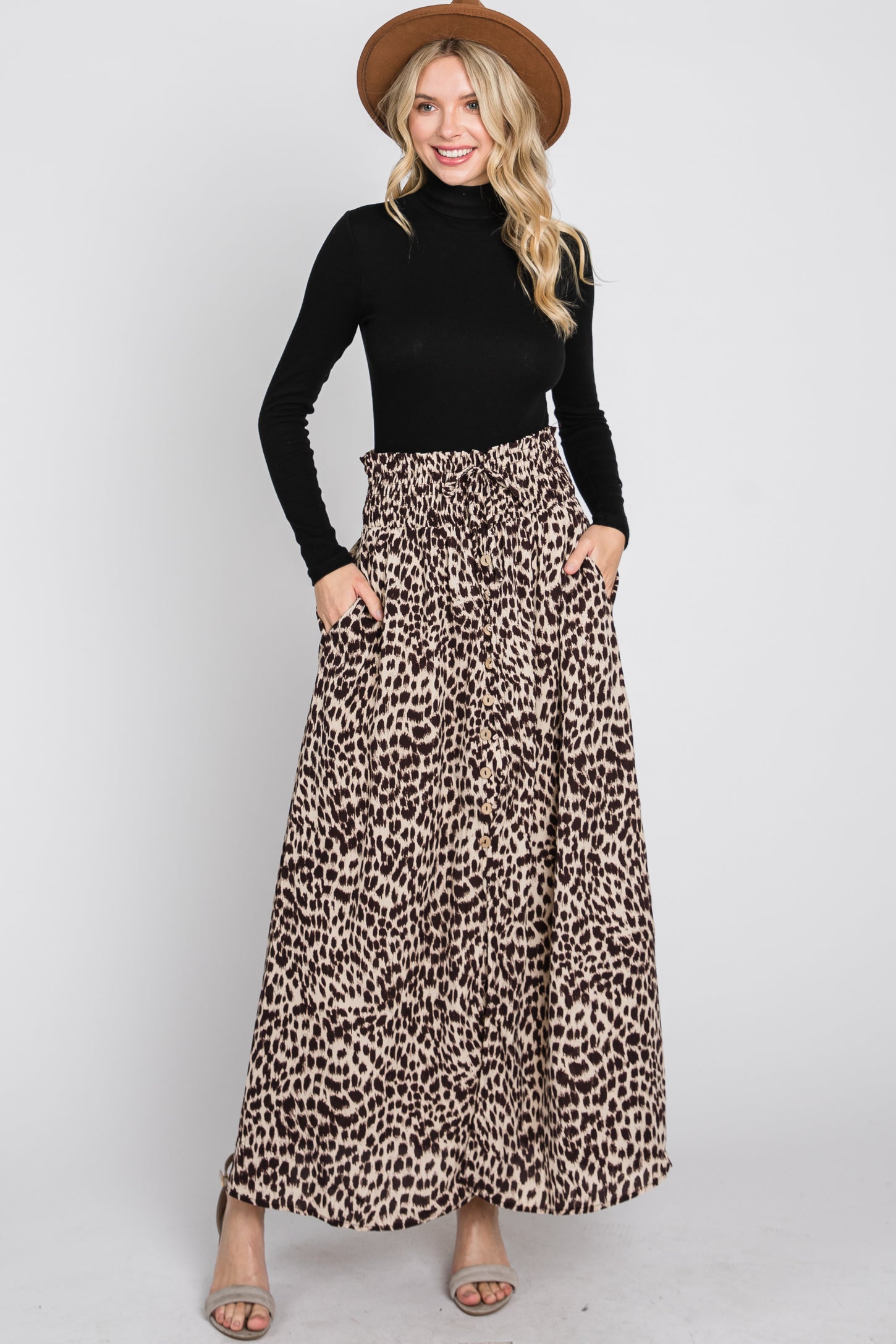 Satin leopard maxi skirt Clearance