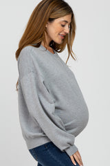 Heather Grey Soft Pullover Maternity Sweatshirt