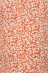 Rust Leaf Print Ruffe Hem Sleeveless Maternity Maxi Dress