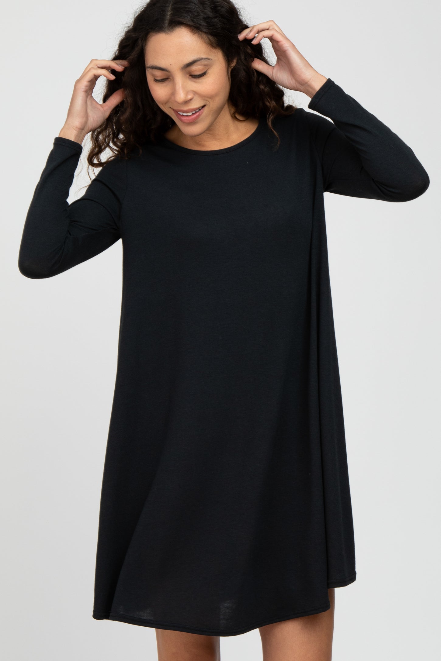 Black Knit Basic Maternity Dress– PinkBlush