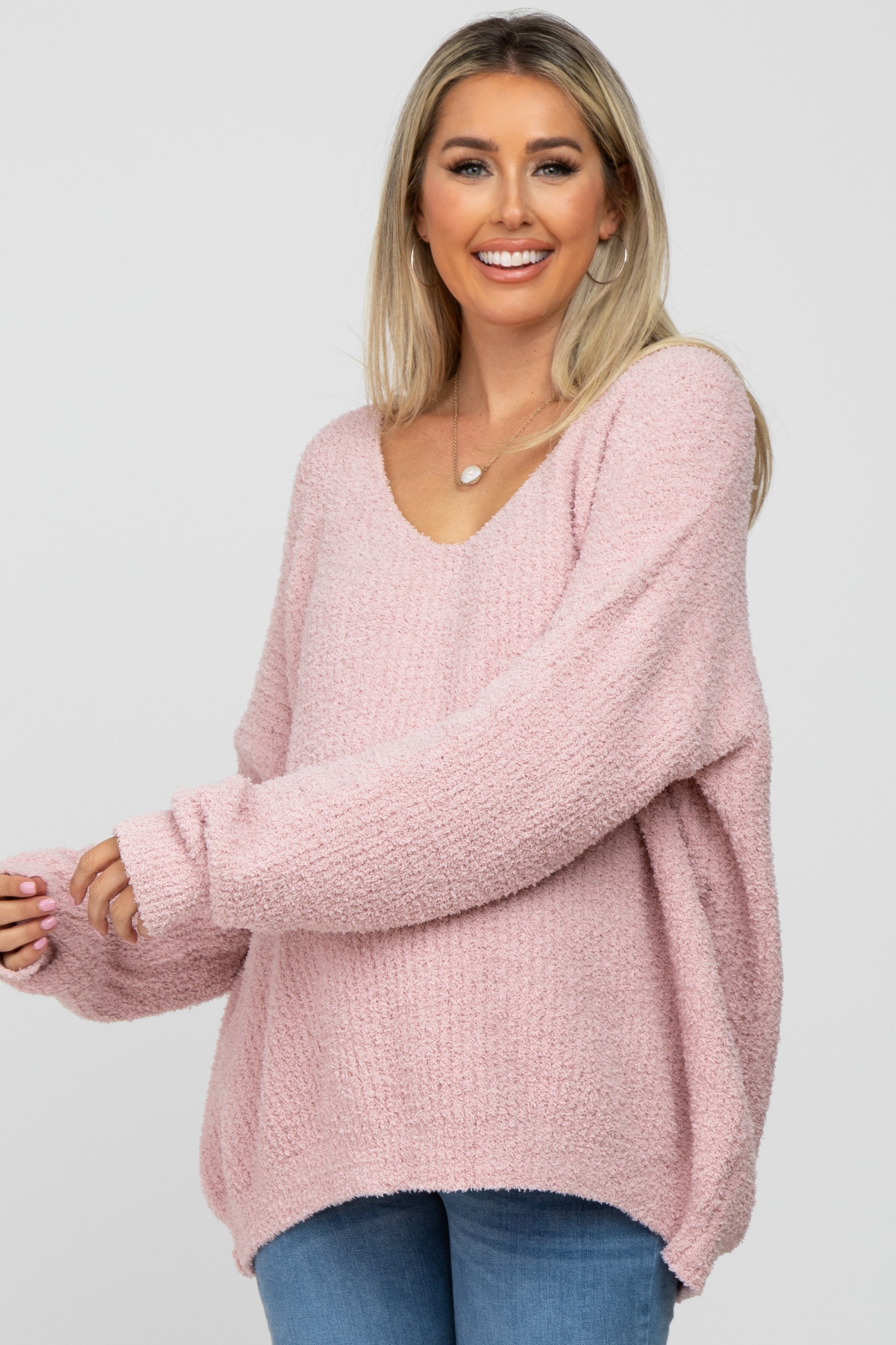 pink oversized sweater