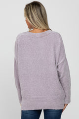Lilac Chenille V-Neck Maternity Sweater