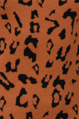 Rust Cheetah Print Sleeveless Sweater Midi Dress