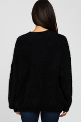 Black Fuzzy Chunky Knit Sweater