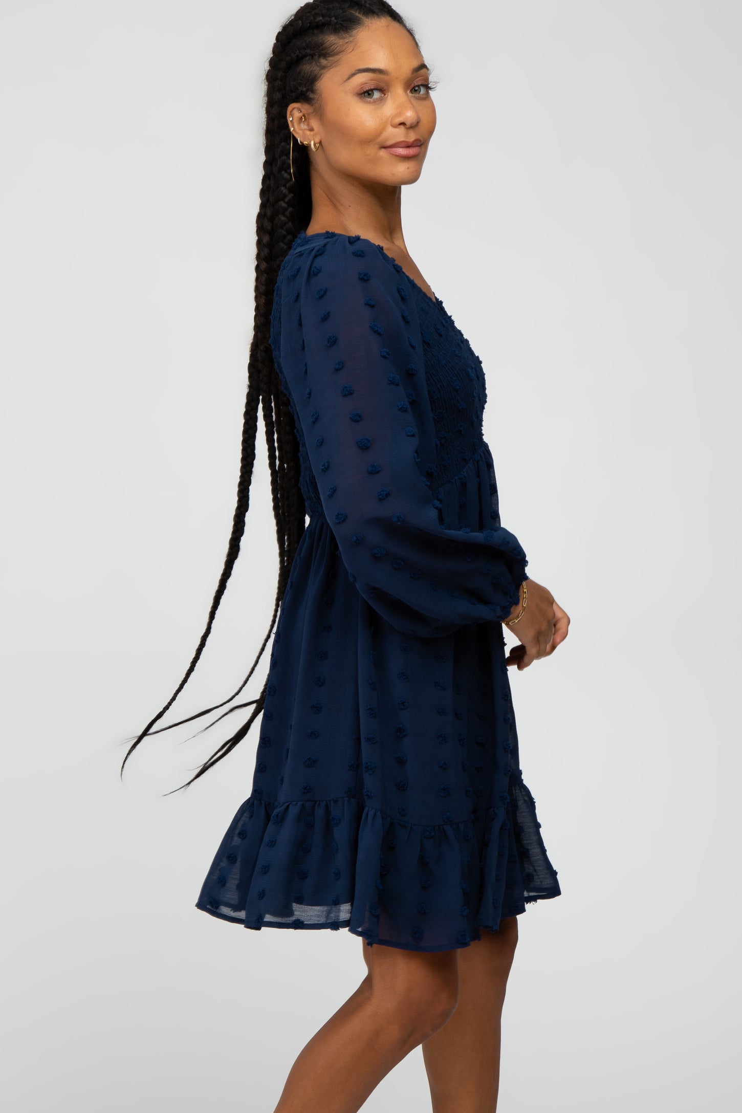 navy blue baby doll dress Dancing In The Sun Babydoll Dress In Navy