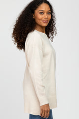 Cream Knit Long Sleeve Sweater