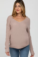 Light Pink Knot Back Maternity Sweater