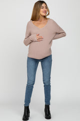 Light Pink Knot Back Maternity Sweater
