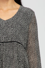 Black Leopard Print Tiered Dress