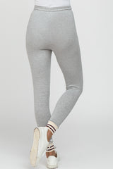 Heather Grey Striped Cuff Sweatpants