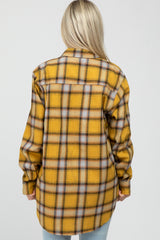 Yellow Plaid Maternity Button Down Top