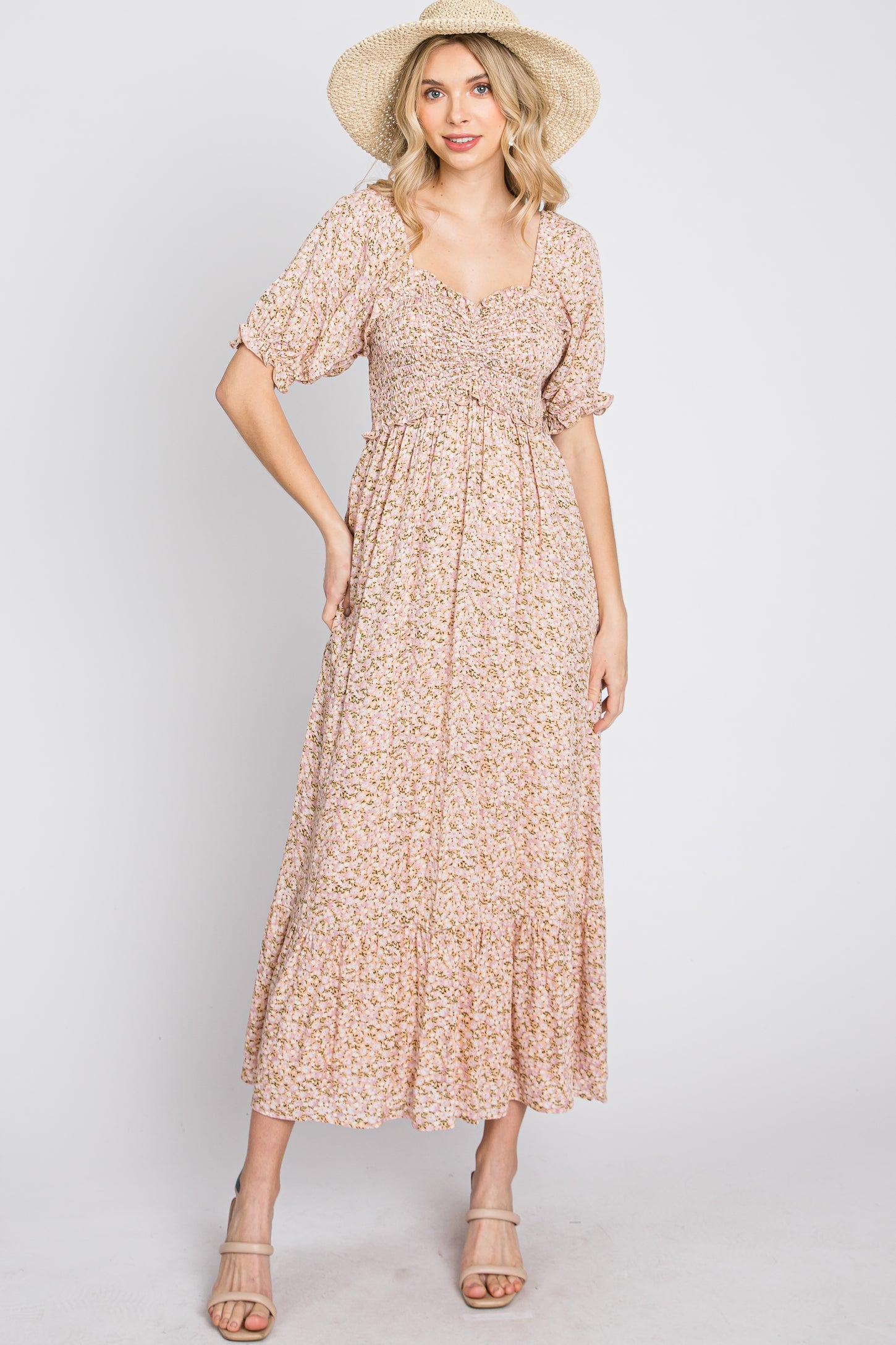 Floral Sweetheart Midi Dress Tie Strap Sweetheart Midi Dress Floral Flare With Fitted Bodice Floral Sweetheart Midi Dress Tie Strap Sweetheart Midi Dress Floral Flare With Fitted Bodice