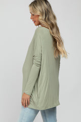 Light Olive Dolman Sleeve Maternity Tunic Top