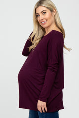 Plum Dolman Sleeve Maternity Tunic Top