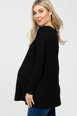 Black Dolman Sleeve Maternity Tunic Top