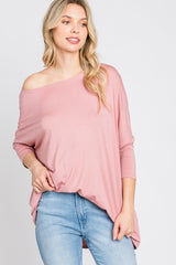 Pink Dolman Sleeve Tunic Top