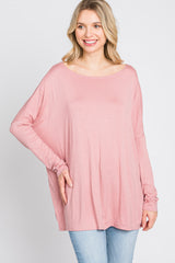 Pink Dolman Sleeve Tunic Top