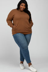 Camel Pocketed Plus Sweatshirt