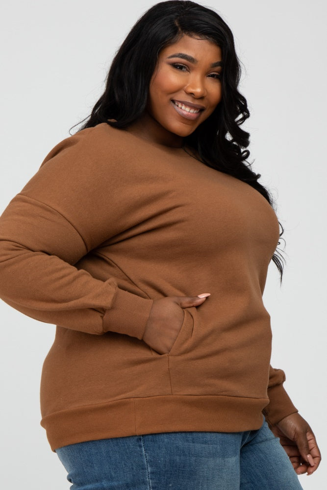 Camel Pocketed Plus Sweatshirt