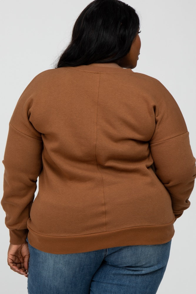 Camel Pocketed Plus Sweatshirt