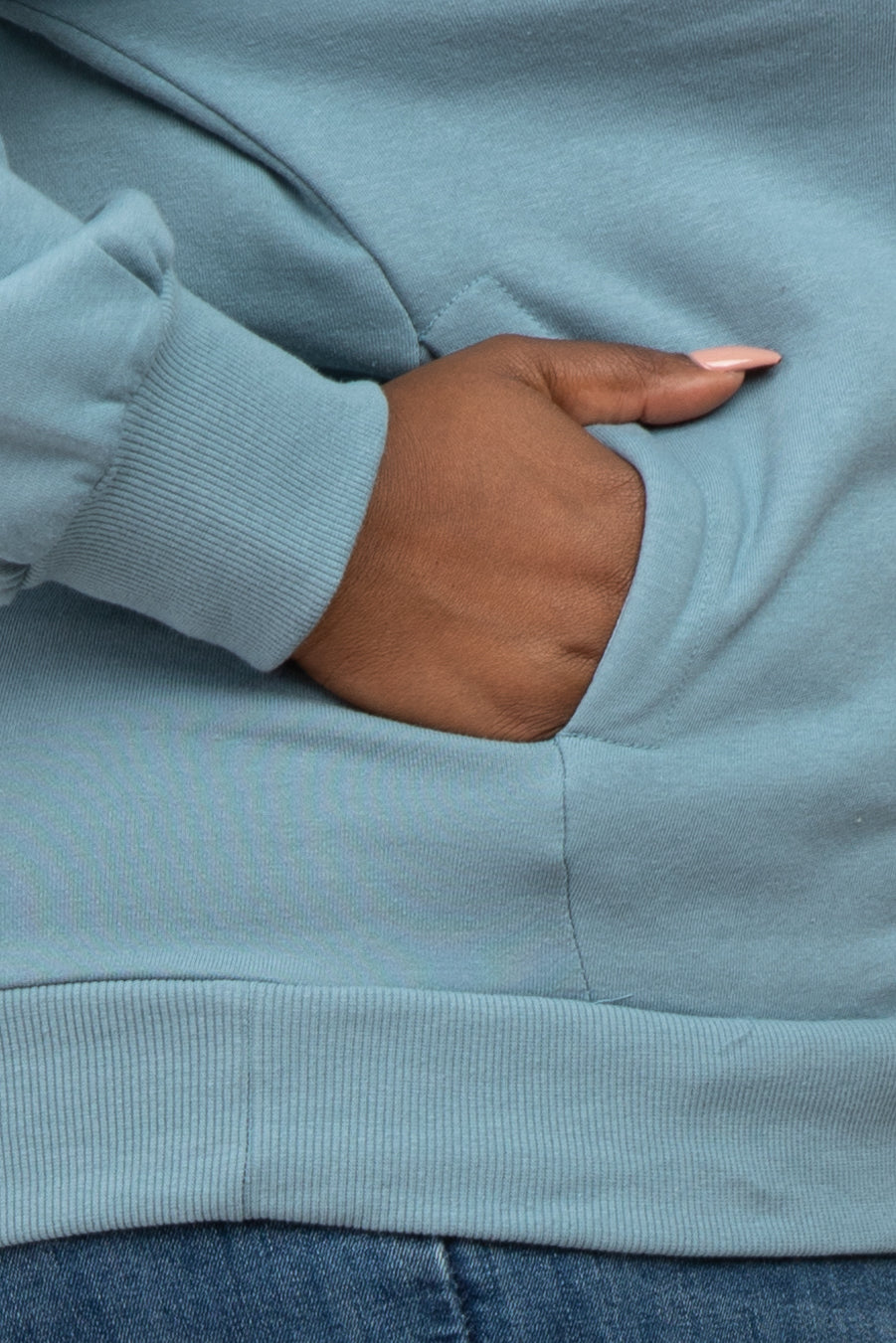 Light Blue Pocketed Plus Sweatshirt