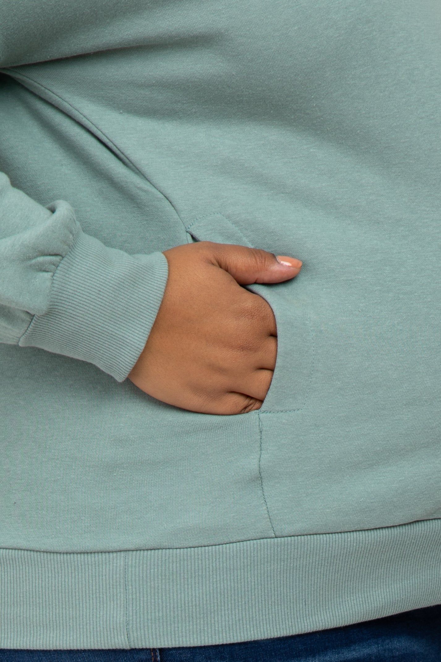 Mint Pocketed Plus Maternity Sweatshirt