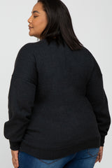 Charcoal Pocketed Plus Maternity Sweatshirt